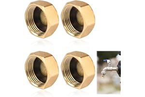 COZEVDNT Brass Blanking Nut Cap,4 Pcs Brass End Cap with Washers, for Washing Machine Hot, Cold, Central Heating Pipework, Radiator Valve, faucets Tap, Compressed Air and Gas Applications
