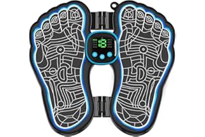 YUCEN Folding Portable Electric Massage Mat,Reflexology Electronic Feet Massager for Pain and Circulation,EMS Foot Massager,ortable Leg Massage Machine with 8 Modes,USB Rechargeable