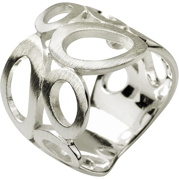 SILBERMOOS XL XXL Ringen in plusmaat, Dames ring twee niveaus geborsteld glanzend sterling zilver 925 maat 64 66 68 70, Ringmaat:70 (22.3