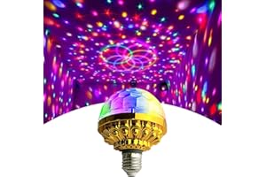 Michear Disco Light,Colorful Rotating Magic Ball Light Bulb,Automatic Rotating Disco Mini Bulb Ball,LED Stage Light for Party Home Stage Light (Ball Lamp)