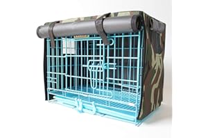 GGoty Housse de cage pour chien résistante à la poussière et au vent, pour niche d'animal domestique (77 x 49 x 58 cm, vert armée)