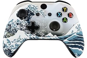 eXtremeRate Gehäuse für Xbox One X/S Controller, DIY-Ersatz Front Hülle Case Zubehör Faceplate für Xbox One S/X Controller Modell 1708-Brandung