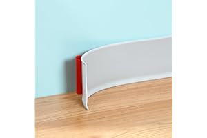 TAAIZAU Peel and Stick Vinyl Baseboard Trim, Flexible Strip and Caulk for Floor, Chair Rail, Wall Base (12m x 10cm)