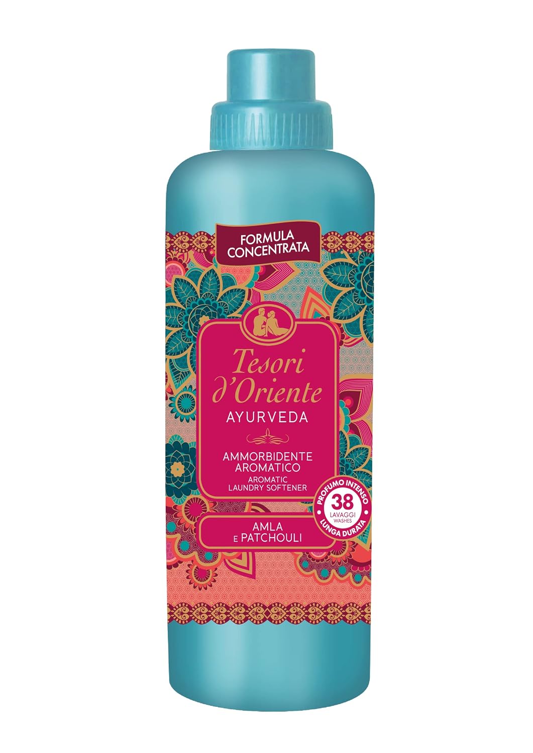 Tesori d'Oriente - Ammorbidente Lavatrice Concentrato Ayurveda, dalle Note di Amla e Patchouli, Fino a 38 Lavaggi, con Preziose Microcapsule Per Capi Morbidi e Profumati, 760 ml