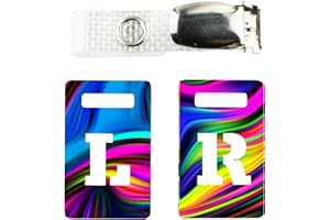 ROLSELEY Marcadores de rayos X con correa de mano para radiografía, marcadores radiopacos L y R para radiógrafo, con clip de patrón multicolor con botones de metal