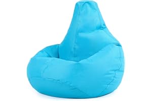 Bean Bag Bazaar Dalton Kids Bean Bag, Aqua, Water Resistant, Gaming Chair for Kids, Beanbag for Indoor and Outdoor Use with Filling Included, Childs Chair ideal for Bedroom, Playroom, Garden
