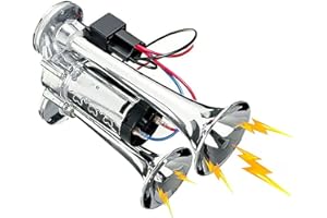Hexilgbn 12V 600DB Elektrozüge Hupen Für Fahrzeuge,Dual Trumpet Air Horn Kompressor-Kit Für Die Meisten Fahrzeuge LKW LKW Züge Boote PKW Transporter