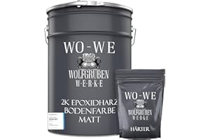 WO-WE 2K Epoxidharz Garagenfarbe Bodenbeschichtung MATT W702 Lichtblau RAL5012-10kg