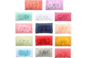 CHSEEO 14PCS Cute Baby Headband Set Elastic Turban Head Dress Hats Hair Wraps Hairbands Hair Bow For Toddler Kids Photography Props, Costume, Party - Great Gift For Baby #2