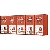 by Amazon Capsule Caffè espresso compatibili con Nespresso, tostatura chiara, 100 unità, 5 confezioni da 20 - Certificato Rai