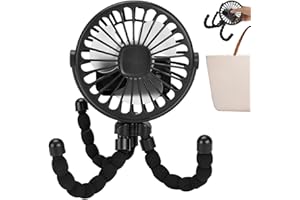 GMOKLUYTW Ventilatore Portatile Per Passeggino - Ventilatore Portatile | Batteria Durata 27H Ventilatori, Rotazione | Ventilatorre Di Raffreddamento Portatilee Con Treppiede Flessibile Con Rotazione A 360° Per