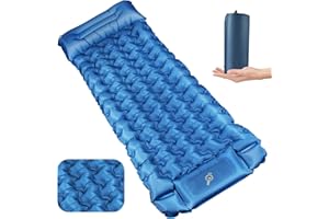 Tdyon Tapis de Couchage Gonflable de Camping, Tapis de Camping Gonflable Ultraléger avec Oreiller et Pompe à Pied, Matelas de Couchage Gonflable Imperméable pour Tente, Plage, Randonnée