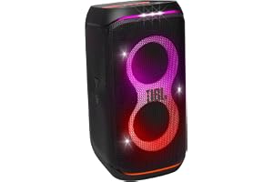 JBL Party Box Club 120 | Powerful Sound & Lightshow | Up to 12 Hours Playtime | AI Sound Boost | Multi-speaker connection by Auracast | Dual Mic & Guitar Inputs | JBLPBCLUB120UK, Black