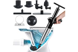 Wenbones Stantuffo per WC ad Aria Compressa, Sturalavandini a Pressione Nuovo Multifunzionale, Stura Lavandini e Scarichi per Disintasare WC, Lavello, Vasca, Scarico a Pavimento (Nero)