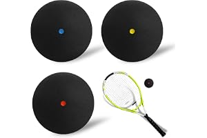 llikknve 3PCS Squash Balls- Single Blue/Yellow/Red Dot Squash Ball,Durable & High Bounce,for Beginner,Intermediate,Elite,Juni