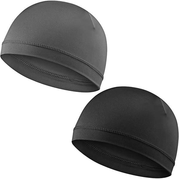 Feelorna Fietsmuts onder helm, lichte winddichte hardloopbeanie, ademende elastische beanie, multifunctionele sportmuts voor dames en heren, zwart, One size