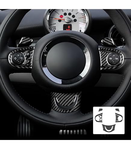 Anneau Central De Volant Pour Mini Cooper F54 F55 F56 F57 F60 (2016-2021) – Alliage Aluminium – Finition Chromée – Auto-adhésif