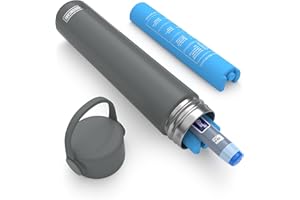 DISONCARE 16H 1Plumas Nevera Portatil Insulina para Viaje,2-8 Grados Nevera Medicamentos Pequeño TSA Bolsa Insulina Estuche Frio para Diabéticos con 2 Enfriador（Gris）