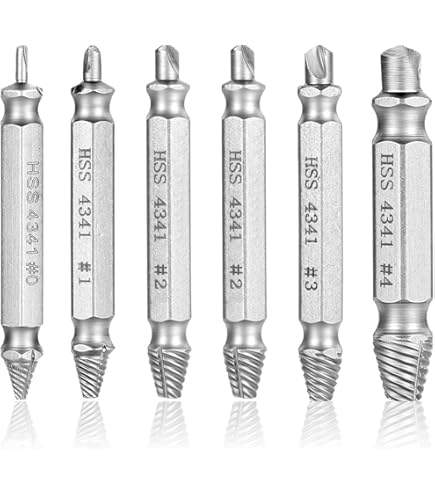 Allecto Plus - Schroefextractor Set, 8 Stuks, Voor Het Verwijderen Van Gebroken En Beschadigde Schroeven