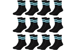 Moitiy Socken Jungen Tennissocken Kinder Sportsocken Kindersocken 12 Paar Jungen Mädchen Unisex Kinder Socken Baumwolle 27-38