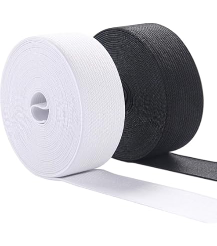 Elastico Da Cucito Romon 20mm X 10m - 2 Rotoli Bianco E Nero Per Fai-Da-Te - Foto 3