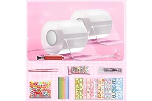 Nano Tape Bubbles Zestaw dla dzieci, 2 rolki kolorowej wstążki bąbelkowej, Nano Tape Bubble, Bubble Tape, DIY pomysły na bąbelki, zestaw bąbelków, imprezy bąbelkowe, ‎TFSZE-PPJ008, Przezroczysty