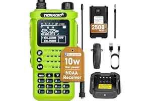 TIDRADIO TD-H8 10W Ham Radio, Walkie Talkies Bluetooth Programming,Dual Band VHF/UHF 2 way radio,Amateur Radio NOAA Flashlight for Survival Equipment&Camping Accessories-Green, 1 Pack