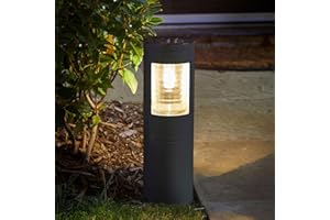 Pflanzen Kölle Solar-Poller „Vestal“ in Schwarz aus Metall/Glas mit 30 Lumen, Maße 46 x 10 cm