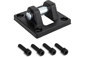 Baomain Foot Flange Mount Bracket, CB-63 Double-Ear Type for 63mm Bore SC Series Pneumatic Air Cylinders, with 4 Mounting Screws