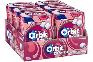 Orbit Refreshers Bote de chicles sin azúcar sabor sandía y frambuesa, 6 cajas de 30 unidades