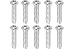 PATIKIL 10 st Infällda Hexagon Pan Head Skruvar, 5/16-18x1-1/2" Rostfritt Stål 304 Bultar Cylindriskt Huvud Hexagon Infällda Skruvar Full Gängad Slutlig UNC