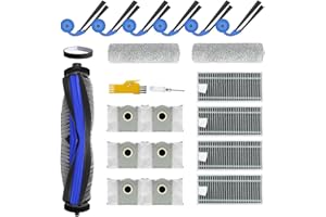 Laimaiou Ricambi per ECOVACS DEEBOT X9 Pro Omni / X9 Pro Robot aspirapolvere 20 confezioni 1 spazzola principale, 4 filtri, 6 spazzole laterali, 2 mops a rullo, 6 sacchetti, 1 striscia paraurti