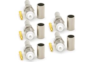 RANGEFUL Connettore femmina FME per RG58 LMR195 RG303 RG141 RG142 RG400 cavo coassiale FME, Bulkhead RF, adattatore a bassa frequenza (confezione da 5)