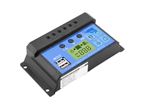 HYUDUO 12/24V Cargador de Sistema Fotovoltaico Solar, Controlador de Carga de Batería Inteligente, Cargador de Generador de Energía Renovable Pwm (30 A)