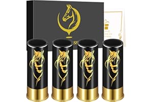 LKKCHER NOVELTY Vasos de chupito de plástico con cabeza de caballo, juego de 4 con caja de regalo, vasos de chupito novedosos, para hombres y mujeres, fanáticos de las carreras de caballos, regalos de cumpleaños,