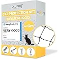 PiuPet® Cat Net Wire-Reinforced I 4x3m I Black I Included Fastening Set I Netting for Balcony and Window I Balcony Netting for Cats | Ideal for Catio Cat Outdoor Enclosures and Cat Window Guard