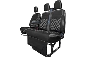 PRIMUS SEAT COVERS To Fit: Ford Transit Custom 2023 Onwards Leather Style Seat Cover with Zip Access to Fold Down Tray, Fits VW Transporter T7 2025