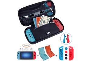 ANGPO® 4en1 Etui pour Nintendo Switch - Sac de transport Nintendo Switch,Protection écran,Protection du Joy-con,Cartouches de Jeu