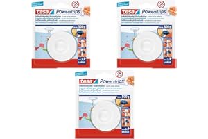 TESA AG Tesa Powerstrips 3 x Deckenhaken weiß incl. je 2 Strips Large / zum Befestigen von Deco etc. an der Zimmerdecke