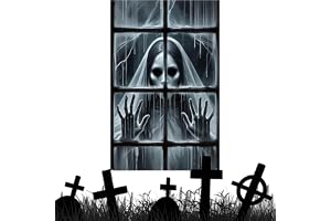 Halloween Female Ghost Window Cover, Horror Window Door Cover, Haunted House Decor, Spooky Scene Must-Have, Fade-resistent De