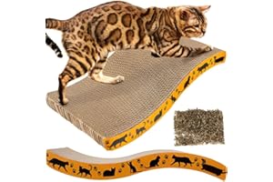 LEVEL25 Rascador para Gatos Carton Corrugado Incluye Hierba Gatera Catnip Alfombrilla Rascador de Cartón Reciclable