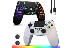 CHENGDAO Contrôleur pour PS4, Contrôleurs Sans Fil pour PlayStation 4/Pro/Slim, Mando à Distance avec Lumière RGB Ajustable, Batterie de 1000mAh, Capteur de Mouvement 6 Axes, Vibration Double, Jack Audio 3.5mm