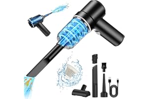 Zabatoco Mini Aspiradora de Mano sin Cable,2 em 1 Aspirador e Soprador,6000PA USB 4000 mAh Aspiradora Coche de Carro Carregamento com Filtro Lavável para Carro, Computador, Pelo de Animal