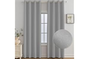 Ystyle Tende Oscuranti per Interni 2 Pezzi, 140x260 CM, Termiche Isolanti, Anti-Rumore, con Anelli, Tenda Moderna per Camera da Letto e Soggiorno, Grigio Chiaro