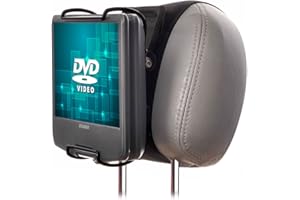 WANPOOL Przenośny odtwarzacz DVD Uchwyt na zagłówek samochodowy z zaciskiem regulowanym kątem, do użytku z przenośnymi odtwarzaczami DVD w stylu obrotowym (odtwarzacz DVD nie jest dołączony)