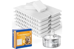 Tomxcute Kattfontänfilterset, 10 filter 2 svampar för 108 oz/3,2 l kattfontän
