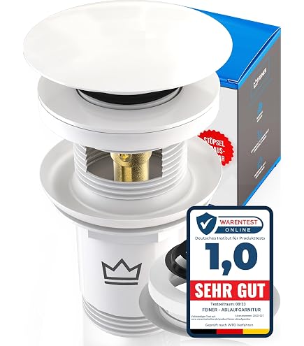 IFealClear Universal-Waschbeckenstopfen Mit Haarfänger – Pop-Up-Sieb Für Ablauf 2,8–5,8 Cm, Messingfarben, 2 Stück
