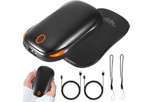 SUNJULY Scaldamani Ricaricabile 2 in 1, 5000mAh USB Ricaricabile Scaldamani Elettrico Magnetico, Portatile Scaldamani Tascabili con 3 Livelli di Calore, Regalo Invernale per Donne, Uomini, Sport All'aria