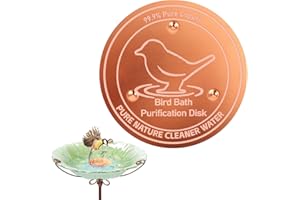 KAEMPE Bird Bath Copper Disk,99.99% Pure Copper Cleaning Disk,3.94in Bird Bath Purification Disk With Three Point Support,Safe Clean Water,All Seasons Available,Outdoor Garden Bird Bath And Bowl Accessories