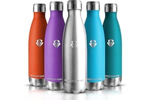 Grsta Gourde - Gourde Isotherme - 500ml - Bouteille Isotherme, sans BPA, Gourde INOX Reutilisable, Gourde Enfant & Adulte pour Sport, Gym, école, Voyage